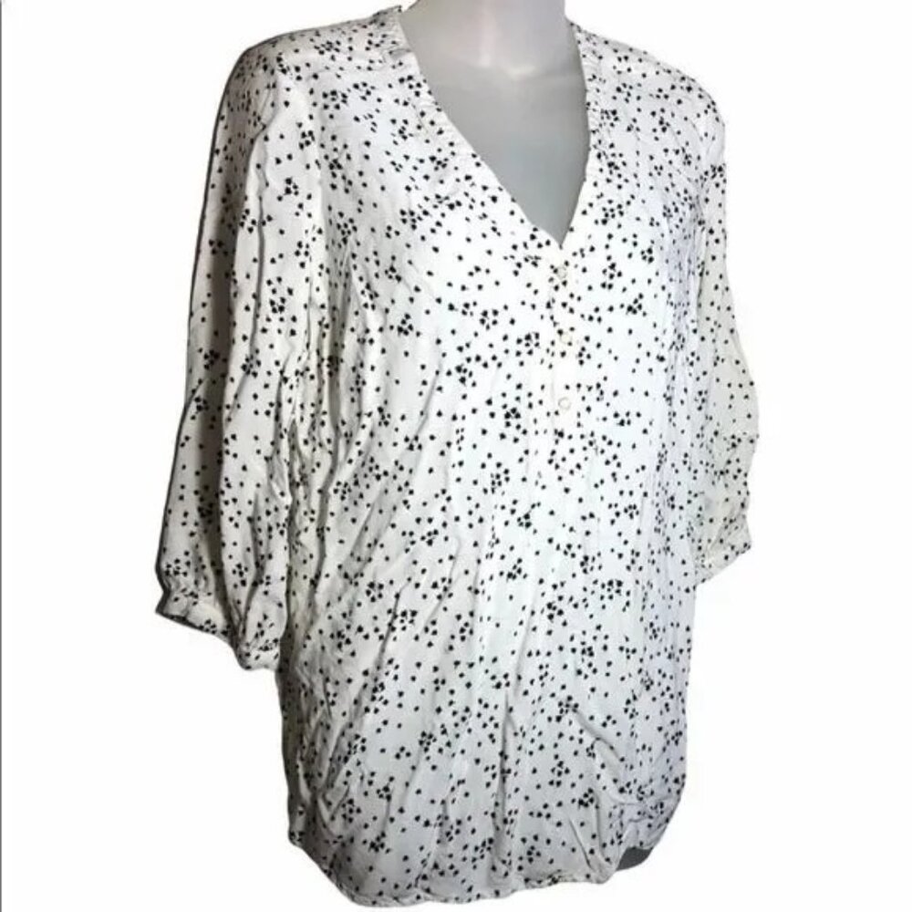 MOTHERHOOD‎ MATERNITY WHITE/BLACK FLORAL TOP SMALL